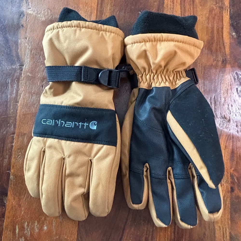 Carhartt Mens A511 Waterproof Insulated Winter Gloves Brown Black Large L